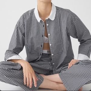 J crew Cotton poplin bib shirt in plaid